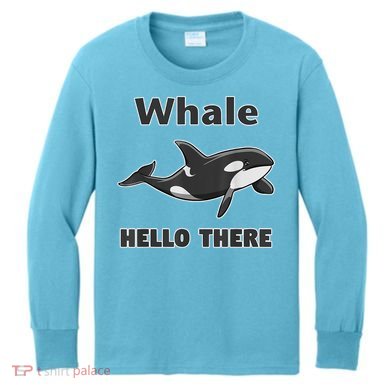 Whale Hello There Killer Whale Kids Long Sleeve Shirt