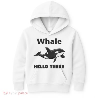 Whale Hello There Killer Whale Kids Hoodie