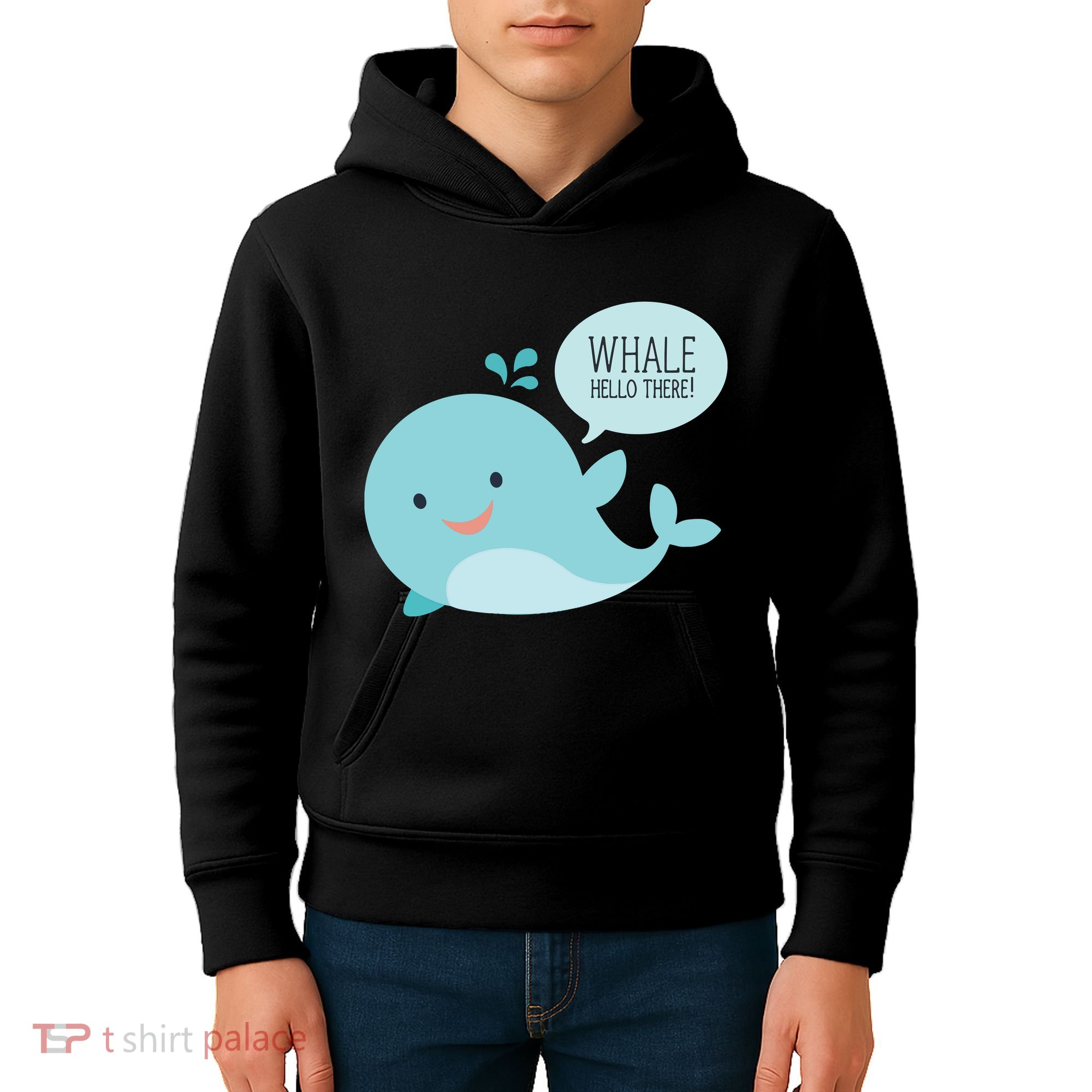 Whale Hello There Kids Hoodie