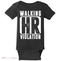 Walking HR Violation Funny Baby Bodysuit thumb 0