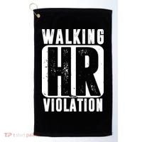 Walking HR Violation Funny Golf Towel thumb 0