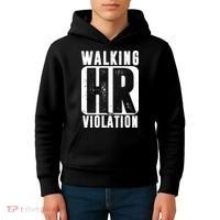 Walking HR Violation Funny Kids Hoodie thumb 4