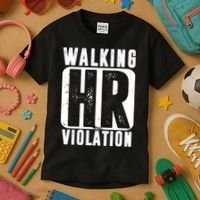 Walking HR Violation Funny Kids T-Shirt thumb 3