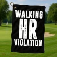 Walking HR Violation Human Resource Golf Towel thumb 1