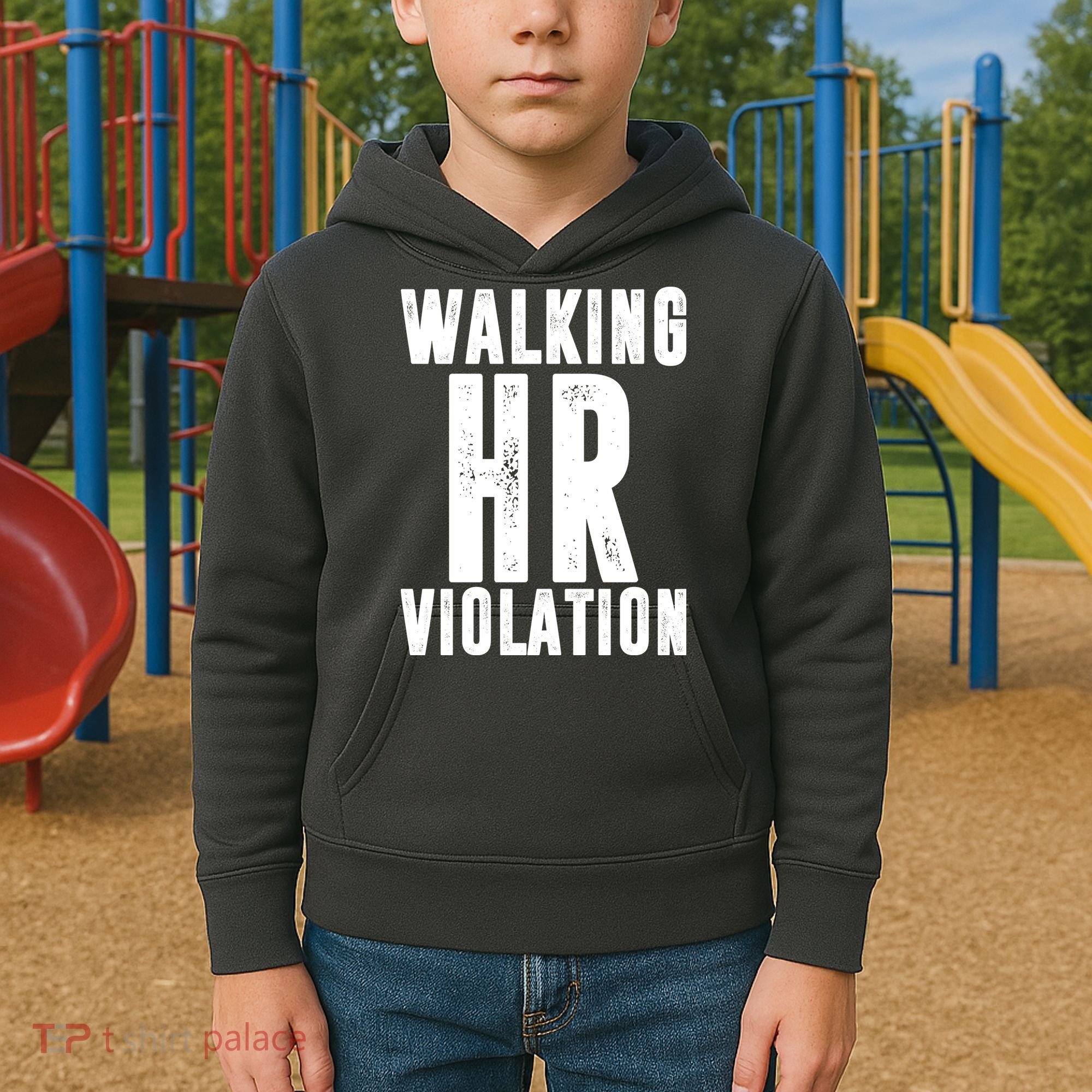 Walking HR Violation Human Resource Kids Hoodie