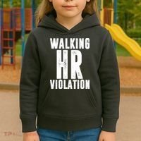 Walking HR Violation Human Resource Kids Hoodie thumb 3