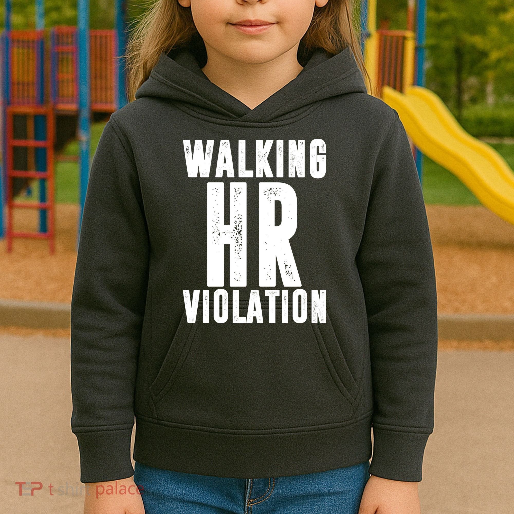Walking HR Violation Human Resource Kids Hoodie