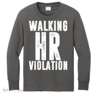 Walking HR Violation Human Resource Kids Long Sleeve Shirt