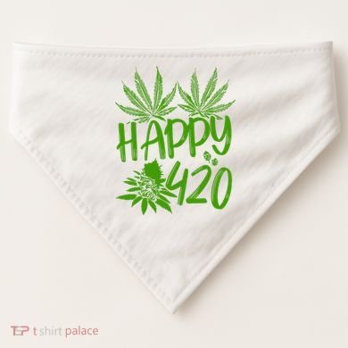 Weed Heart Valentines Day Cannabis 420 USA-Made Doggie Bandana