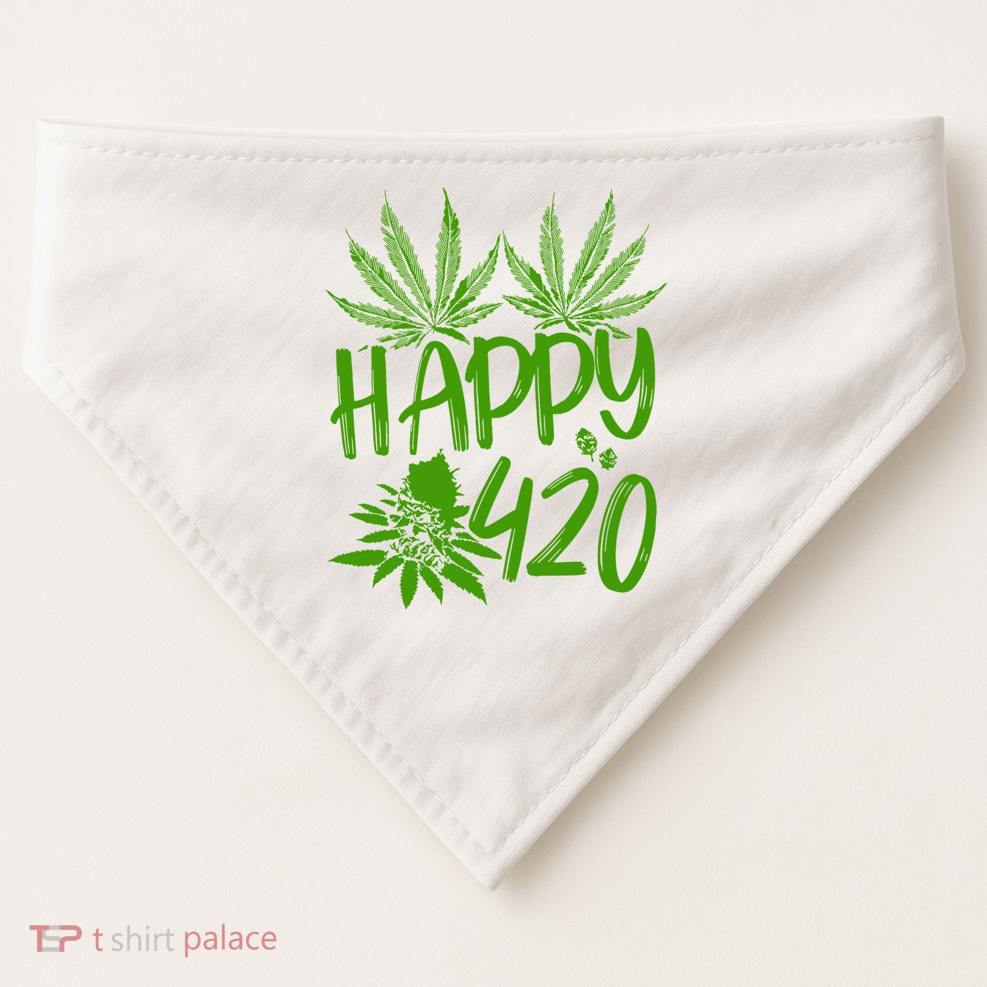 Weed Heart Valentines Day Cannabis 420 USA-Made Doggie Bandana