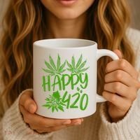 Weed Heart Valentines Day Cannabis 420 Coffee Mug thumb 3