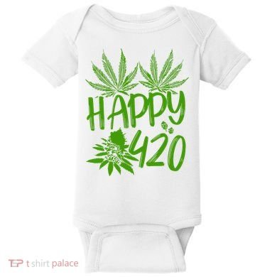 Weed Heart Valentines Day Cannabis 420 Baby Bodysuit