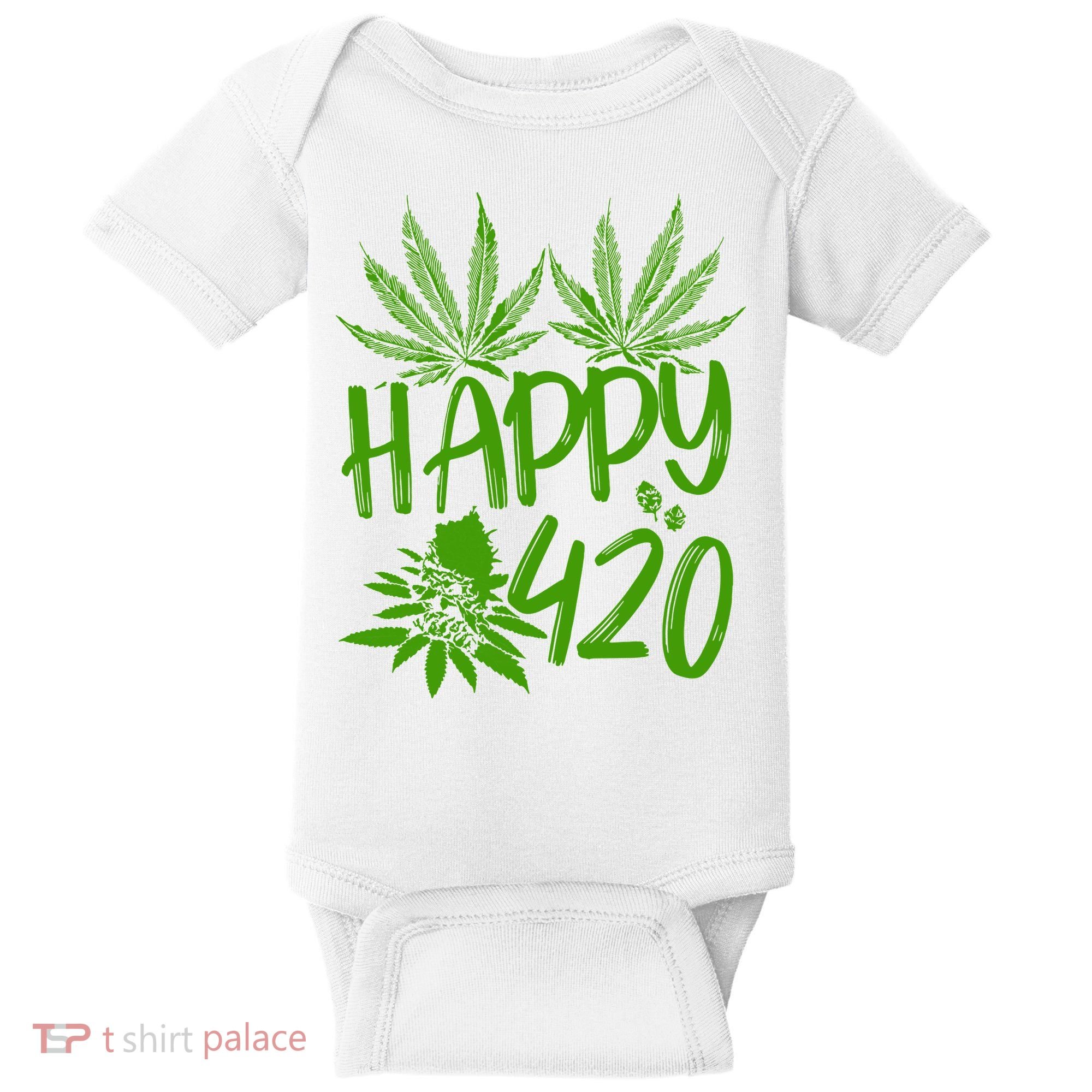Weed Heart Valentines Day Cannabis 420 Baby Bodysuit