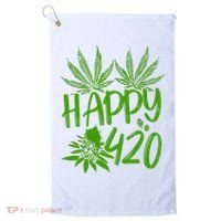 Weed Heart Valentines Day Cannabis 420 Golf Towel thumb 0