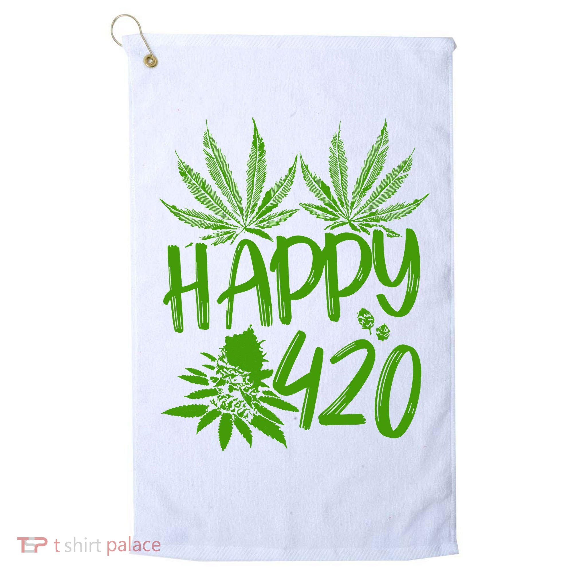 Weed Heart Valentines Day Cannabis 420 Golf Towel