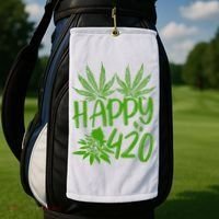 Weed Heart Valentines Day Cannabis 420 Golf Towel thumb 2