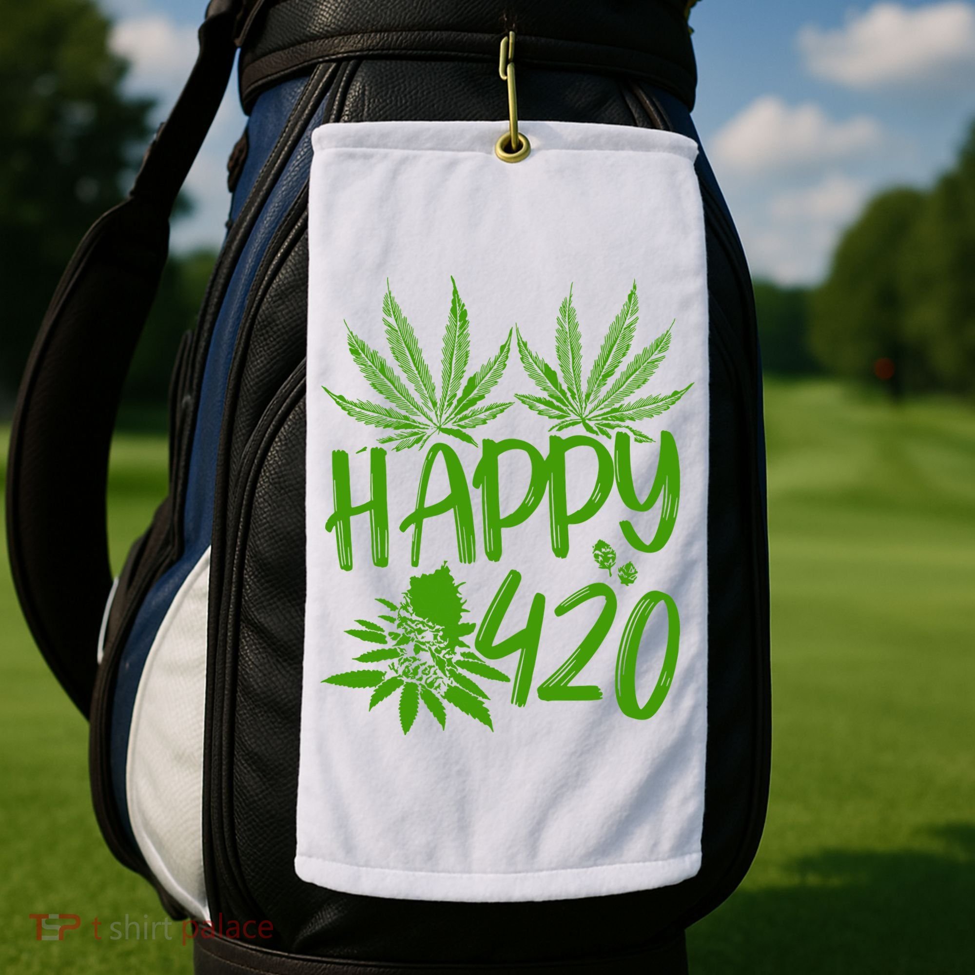 Weed Heart Valentines Day Cannabis 420 Golf Towel