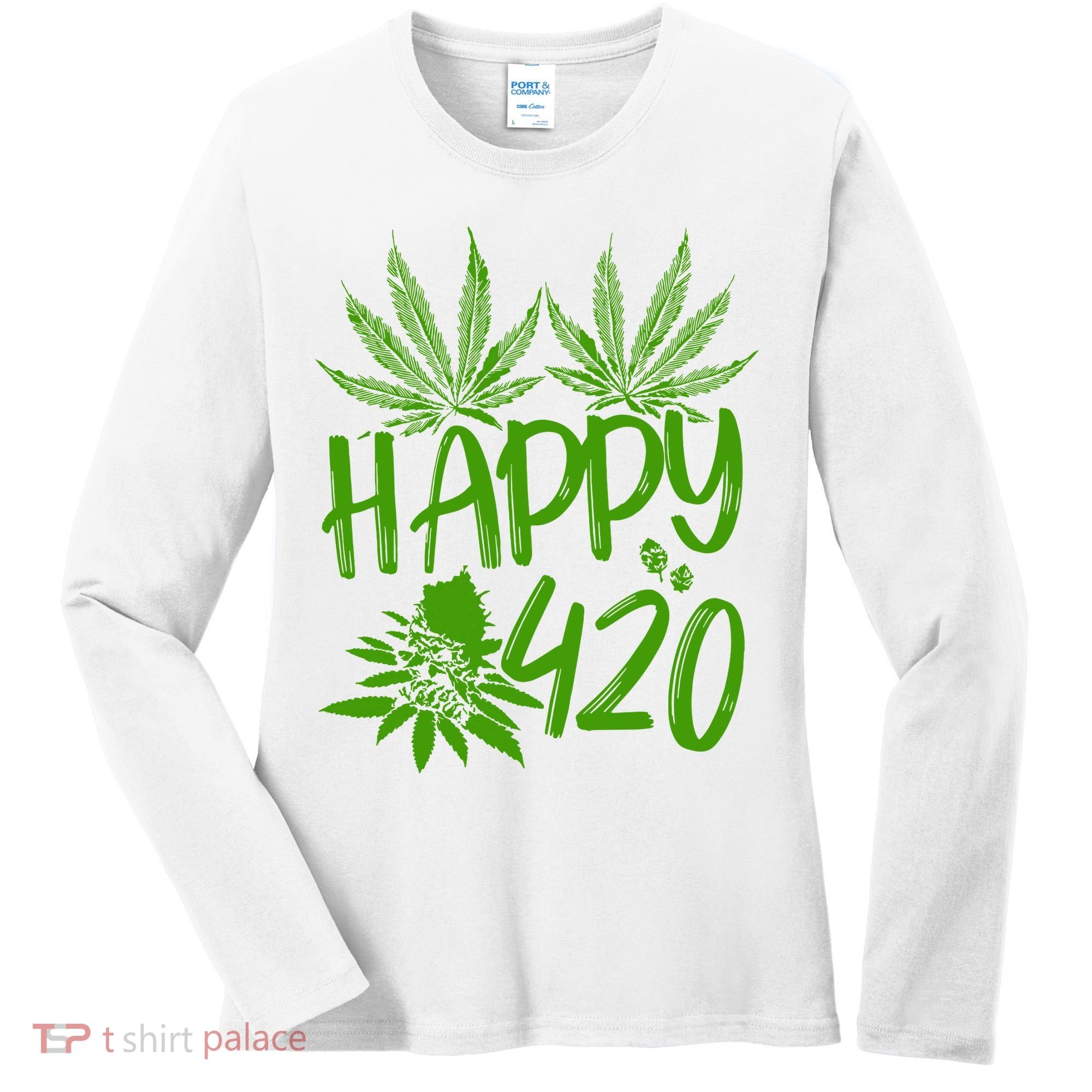 Weed Heart Valentines Day Cannabis 420 Women's Long Sleeve Shirt