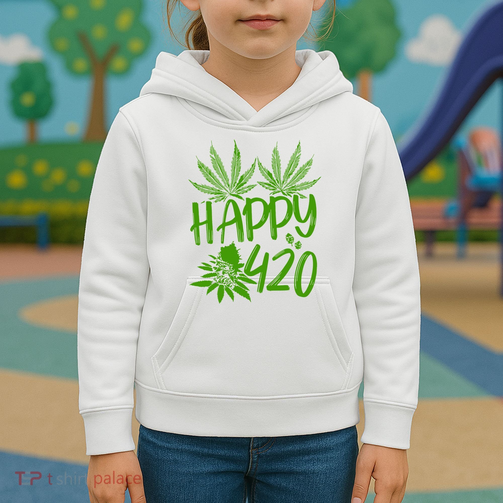 Weed Heart Valentines Day Cannabis 420 Kids Hoodie