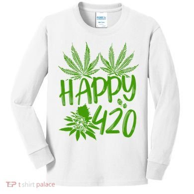 Weed Heart Valentines Day Cannabis 420 Kids Long Sleeve Shirt