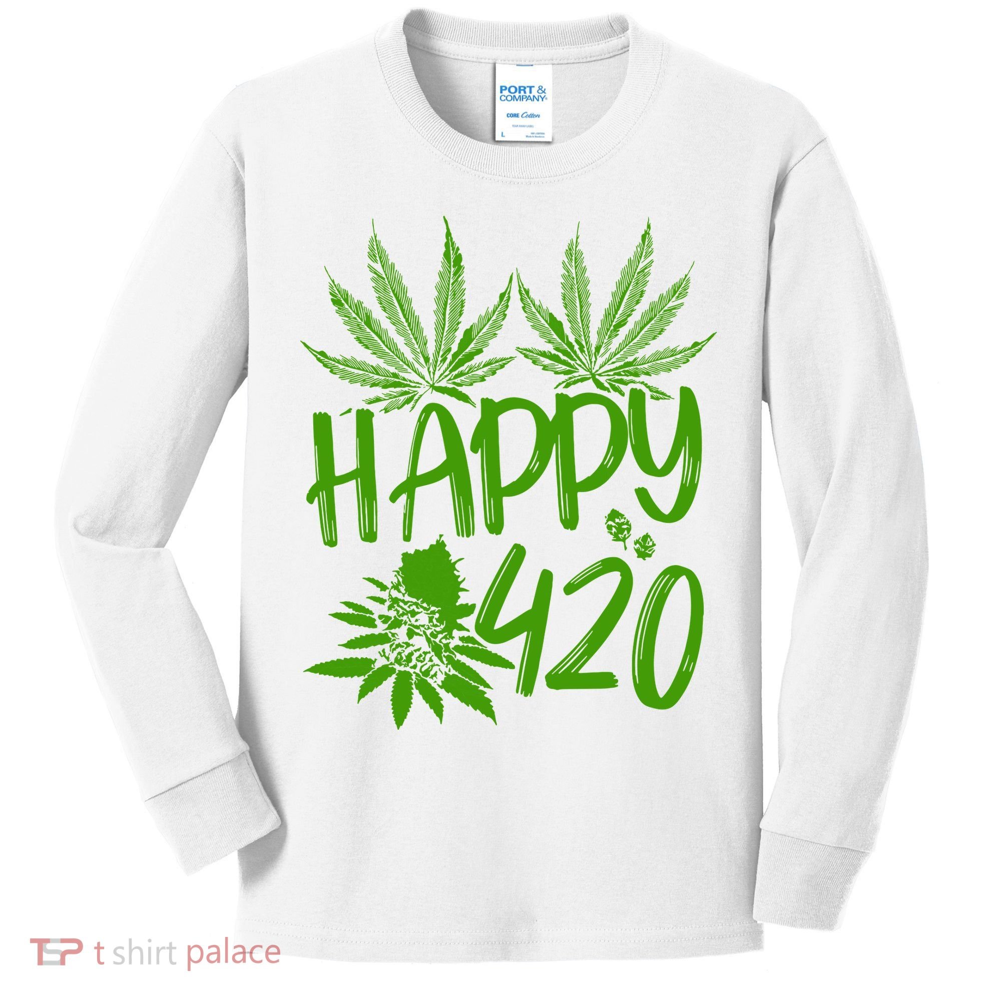 Weed Heart Valentines Day Cannabis 420 Kids Long Sleeve Shirt