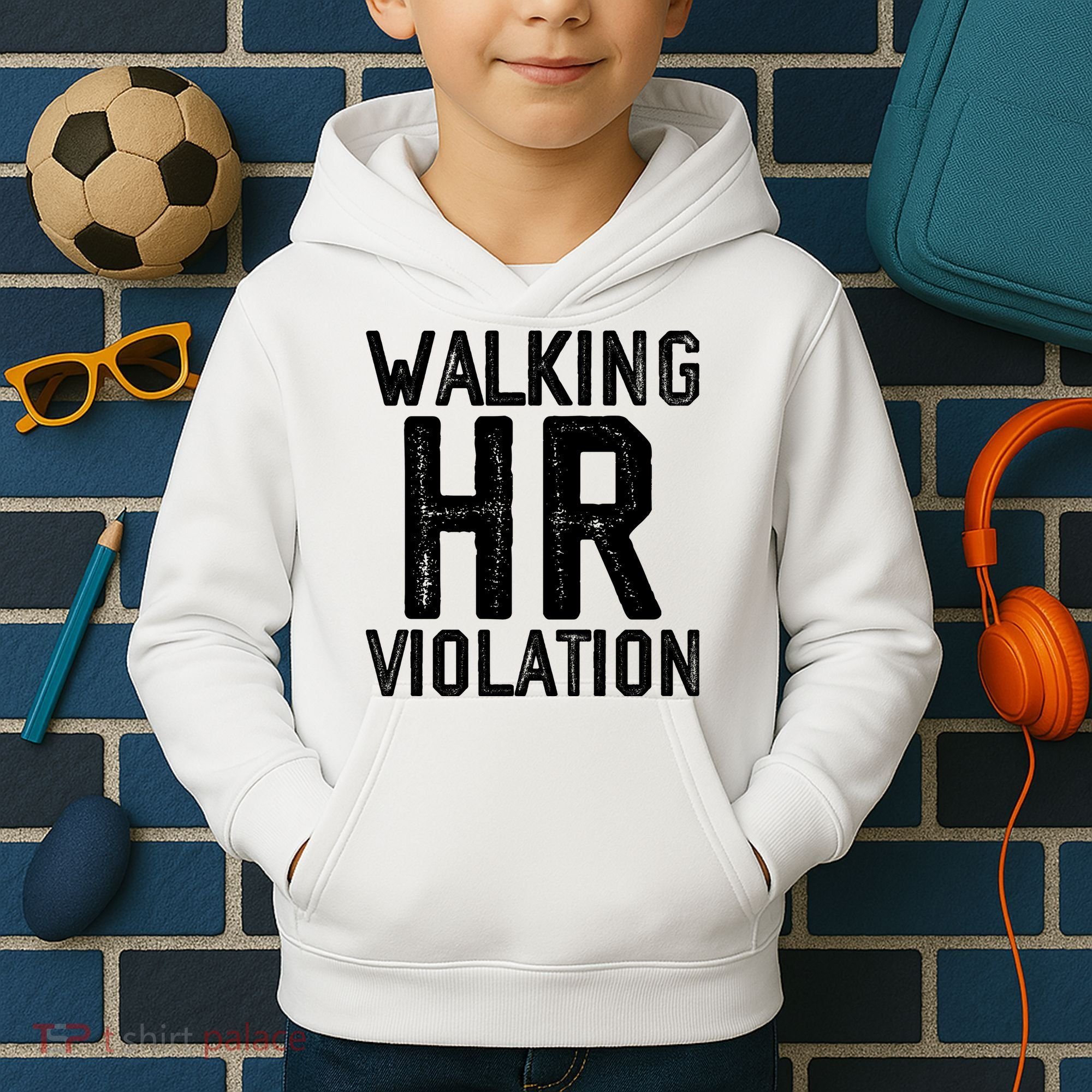 Walking HR Violation HR Human Resources Nightmare Kids Hoodie