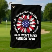 Women Hate Wont Make America Great Gift Golf Towel thumb 1