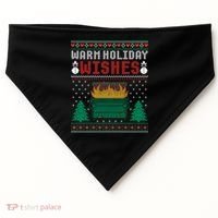 Warm Holiday Wishes Christmas Lights Sweater Dumpster Fire USA-Made Doggie Bandana thumb 0