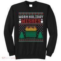 Warm Holiday Wishes Christmas Lights Sweater Dumpster Fire Sweatshirt thumb 0