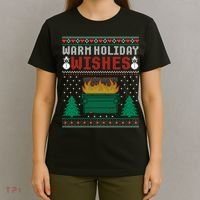 Warm Holiday Wishes Christmas Lights Sweater Dumpster Fire T-Shirt thumb 4