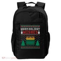 Warm Holiday Wishes Christmas Lights Sweater Dumpster Fire Backpack thumb 0