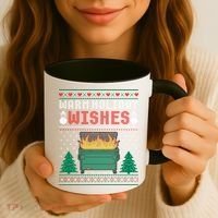Warm Holiday Wishes Christmas Lights Sweater Dumpster Fire Coffee Mug thumb 3