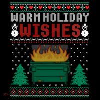 Warm Holiday Wishes Christmas Lights Sweater Dumpster Fire Coffee Mug thumb 5