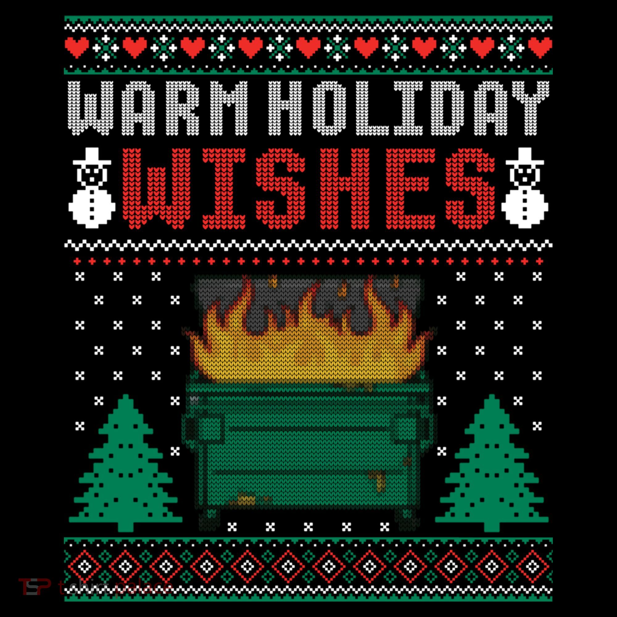 Warm Holiday Wishes Christmas Lights Sweater Dumpster Fire Coffee Mug