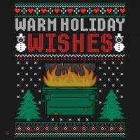 Warm Holiday Wishes Christmas Lights Sweater Dumpster Fire Women's Hoodie thumb 2