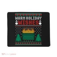 Warm Holiday Wishes Christmas Lights Sweater Dumpster Fire Mousepad thumb 0