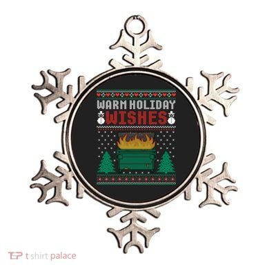 Warm Holiday Wishes Christmas Lights Sweater Dumpster Fire Ornament