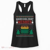 Warm Holiday Wishes Christmas Lights Sweater Dumpster Fire Women's Tank Top thumb 0