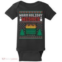 Warm Holiday Wishes Christmas Lights Sweater Dumpster Fire Baby Bodysuit thumb 0