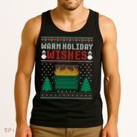 Warm Holiday Wishes Christmas Lights Sweater Dumpster Fire Tank Top thumb 3