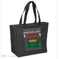 Warm Holiday Wishes Christmas Lights Sweater Dumpster Fire Tote Bag thumb 2
