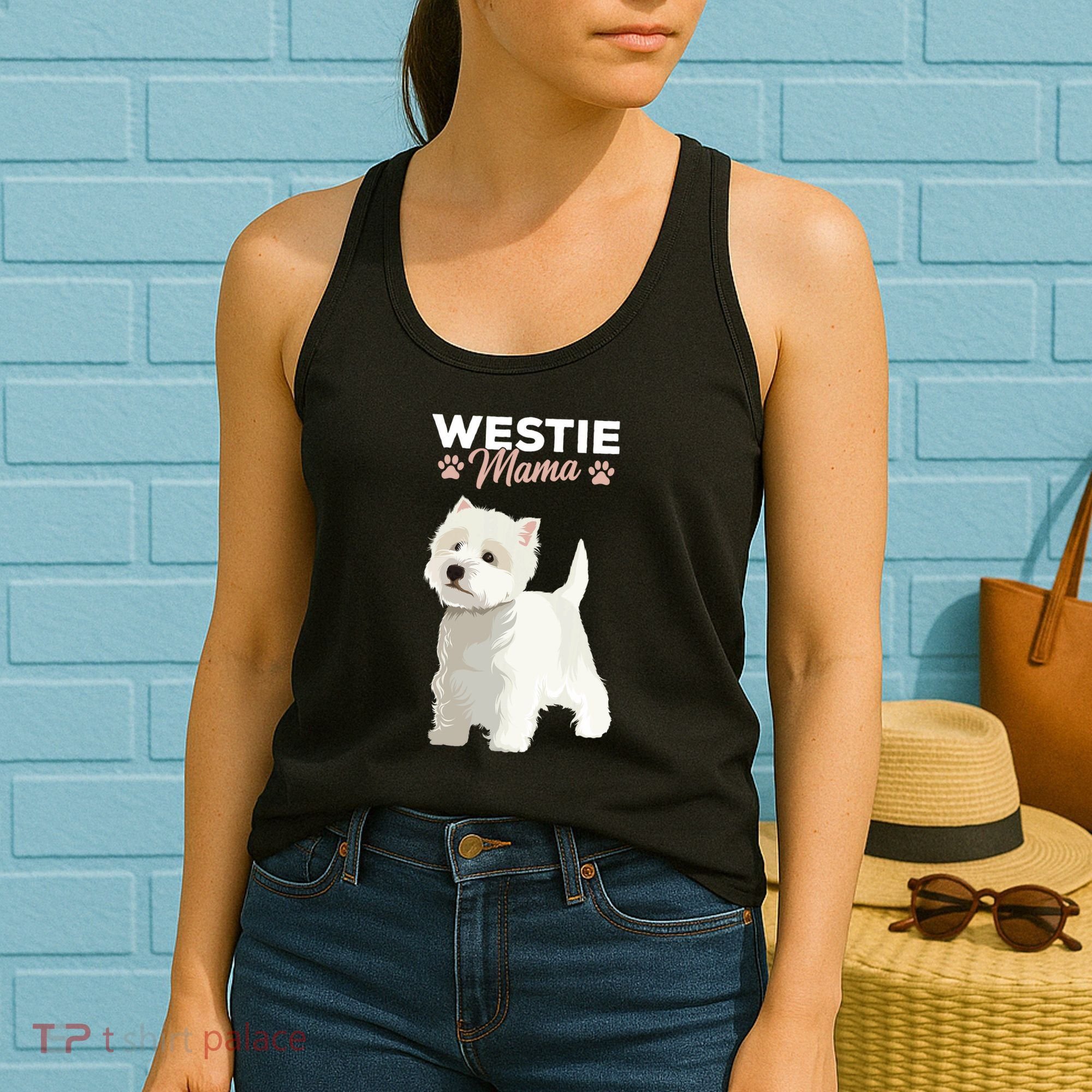 West Highland White Terrier Mama Dog Westie Mom Women's Tank Top