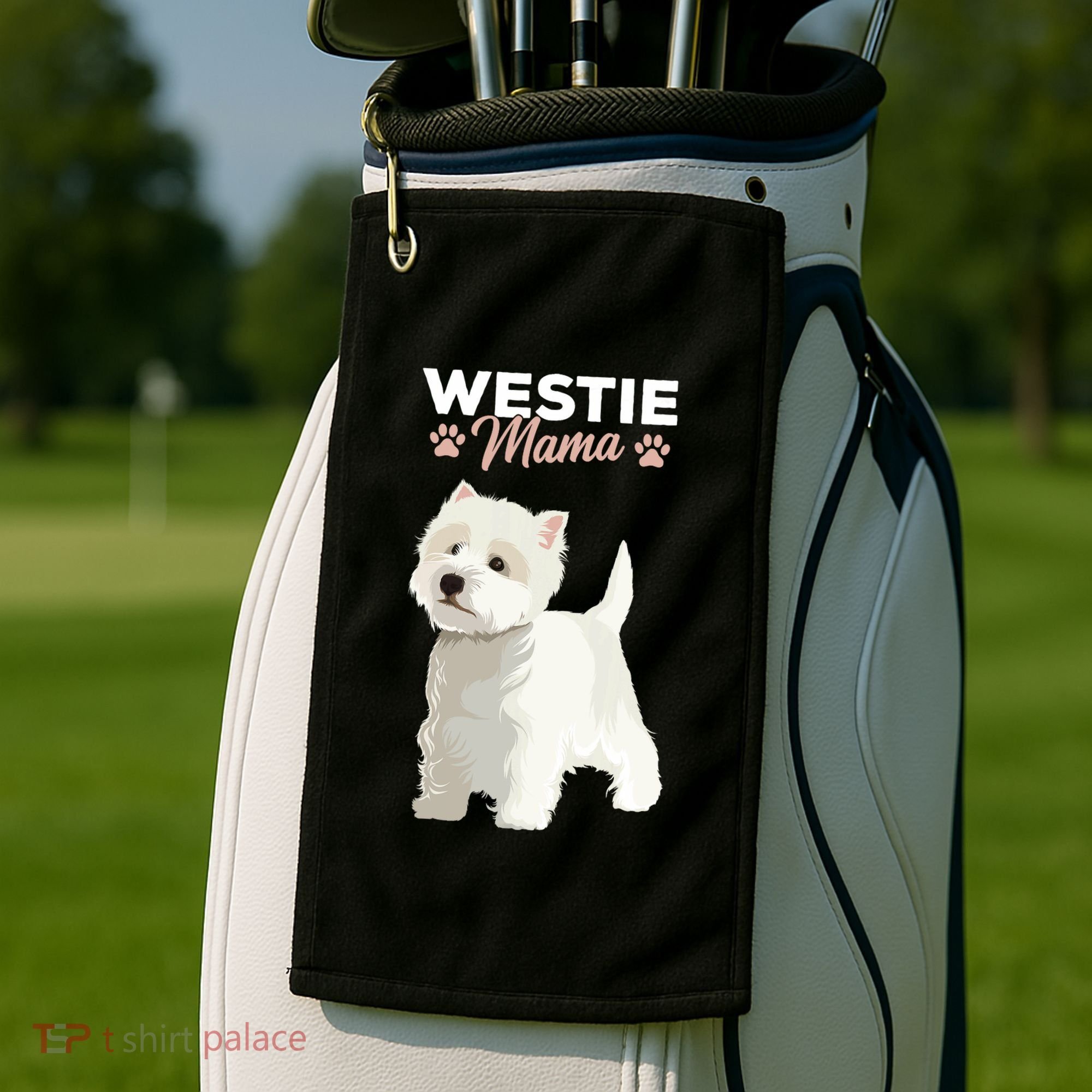 West Highland White Terrier Mama Dog Westie Mom Golf Towel
