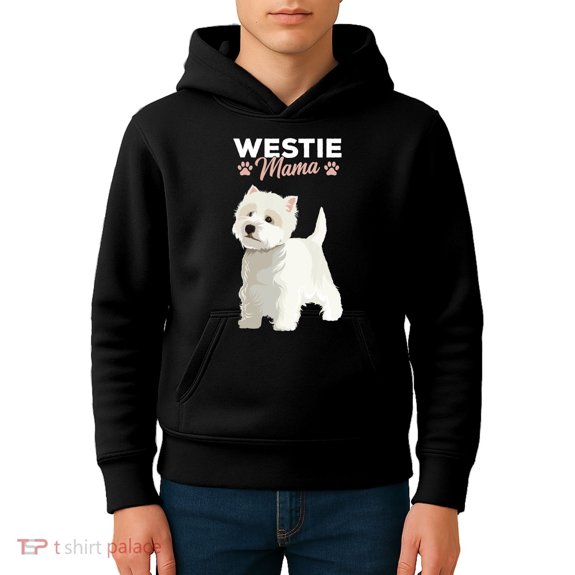 West Highland White Terrier Mama Dog Westie Mom Kids Hoodie