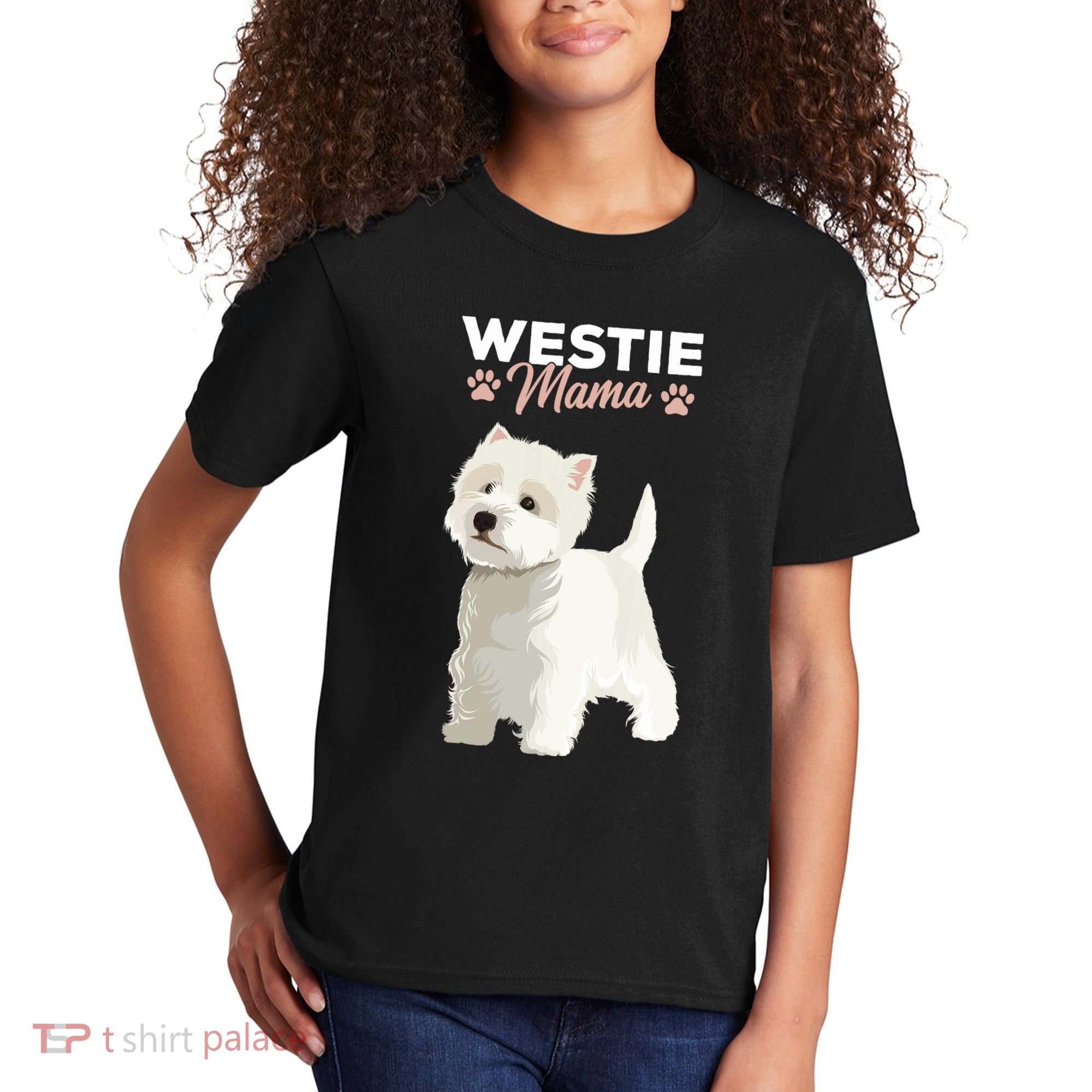 West Highland White Terrier Mama Dog Westie Mom Kids T-Shirt