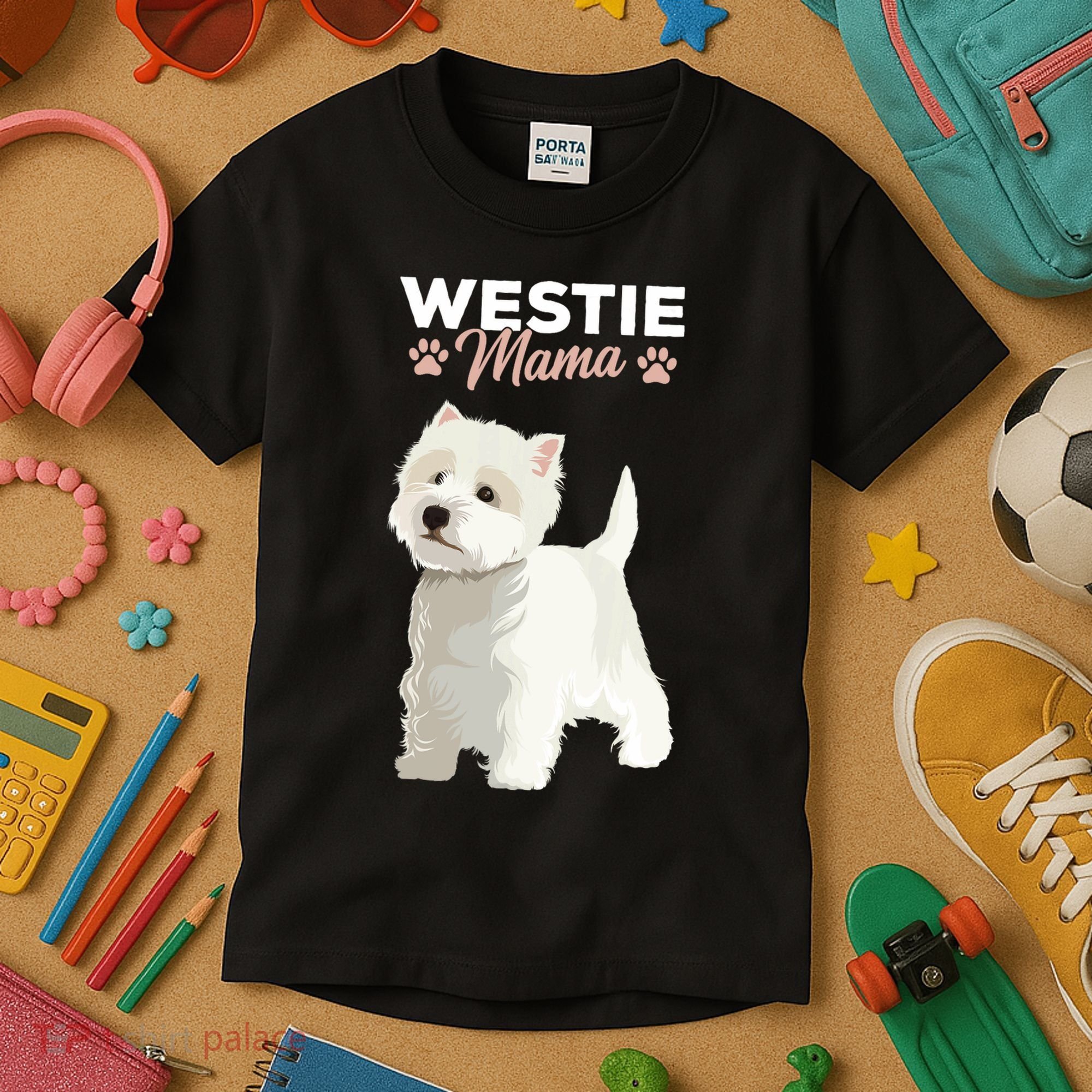 West Highland White Terrier Mama Dog Westie Mom Kids T-Shirt