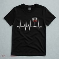 Wine Heartbeat Wine Drinker Lover Tasting Gift Wine Glass T-Shirt thumb 5