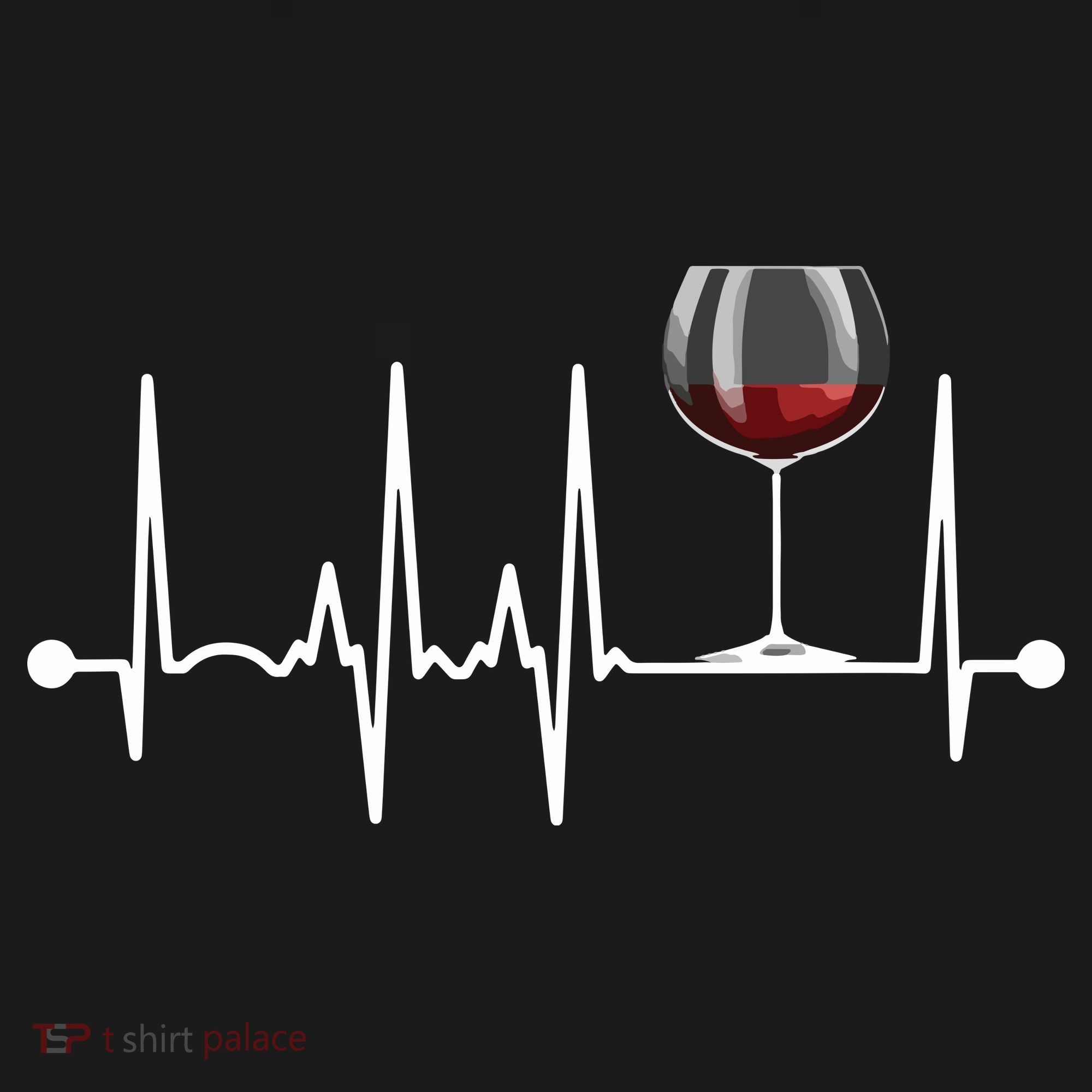 Wine Heartbeat Wine Drinker Lover Tasting Gift Wine Glass T-Shirt