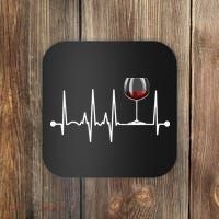 Wine Heartbeat Wine Drinker Lover Tasting Gift Wine Glass Coaster thumb 0