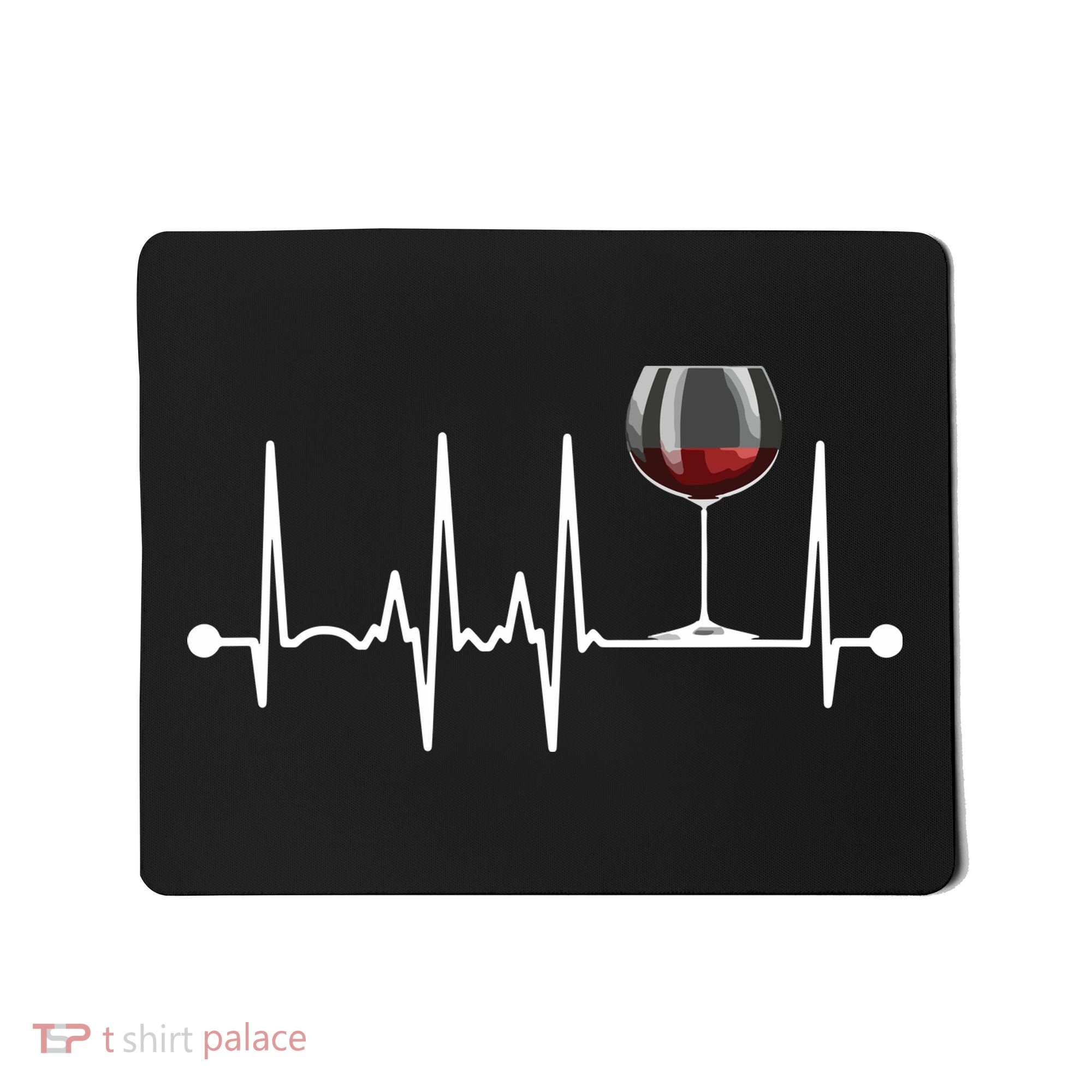 Wine Heartbeat Wine Drinker Lover Tasting Gift Wine Glass Mousepad
